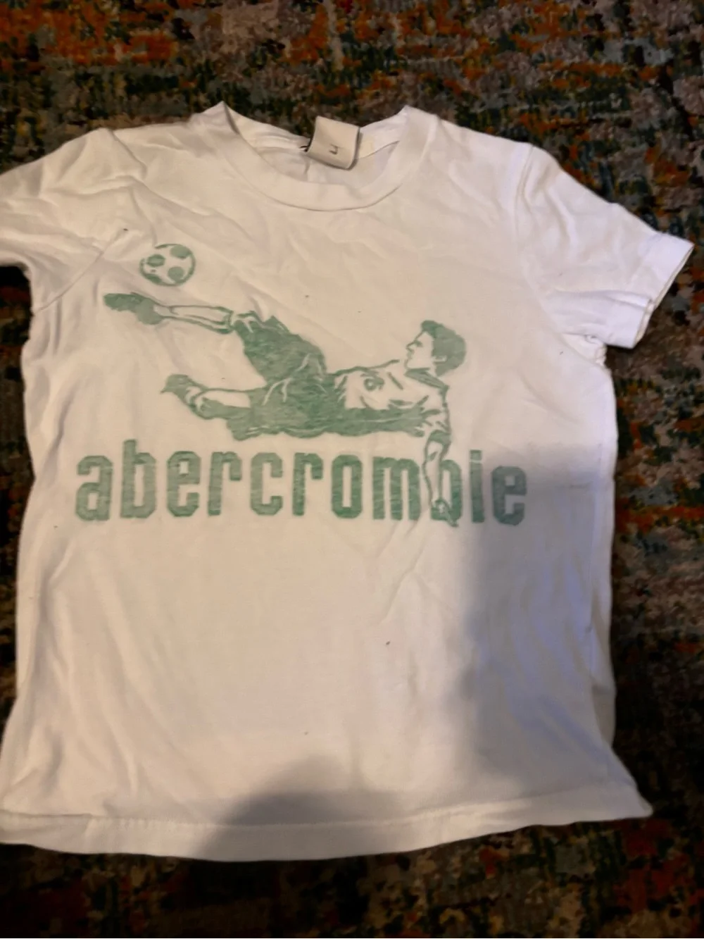 Abercrombie & Fitch White Tee with Green Graphic - Picture 2 of 8